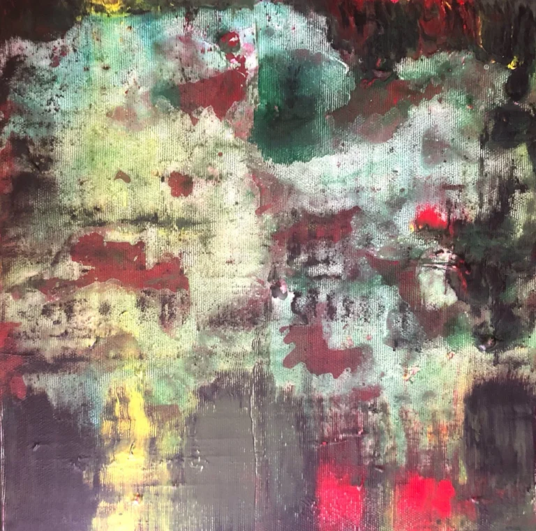 La maison sous la pluie acrylique toile 50 50 cm